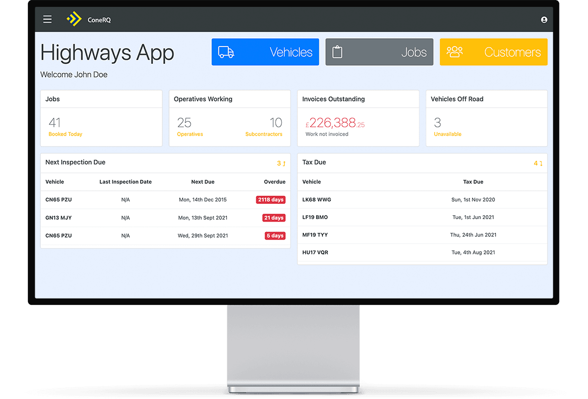 Appdrawn Transport & Mobility Software Development | ConeRQ Highways App